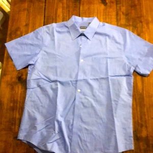 Men’s Van Heusen Short-Sleeve Dress Shirt, XL, Blue
